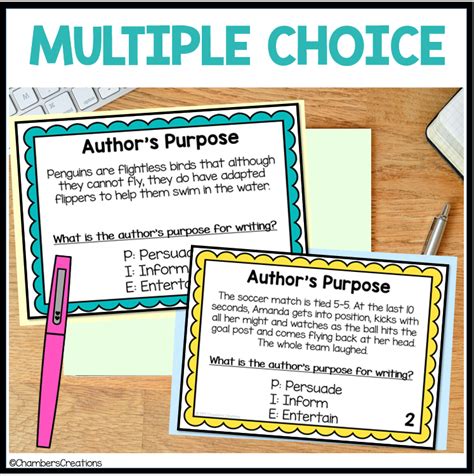 Author S Purpose PIE Task Cards Persuade Inform Entertain Author S