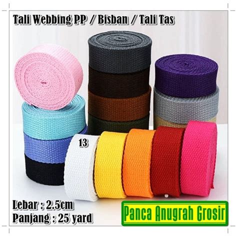 Jual Tali Webbing PP Bisban Tali Tas Sling Strap Lebar 2 5cm Roll