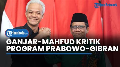 Ganjar Mahfud Kritik Program Makan Siang Gratis Prabowo Gibran