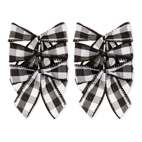 White Black Buffalo Plaid Mini Bows Count By Holiday Time