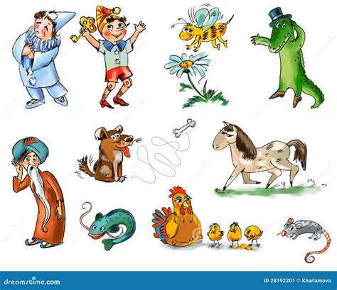 Set Of Fairy Tale Characters And Animals Stock Image | CartoonDealer ...