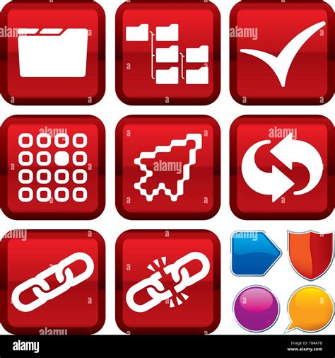 Vector Illustration Set Of Operating System Icons On Square Buttons