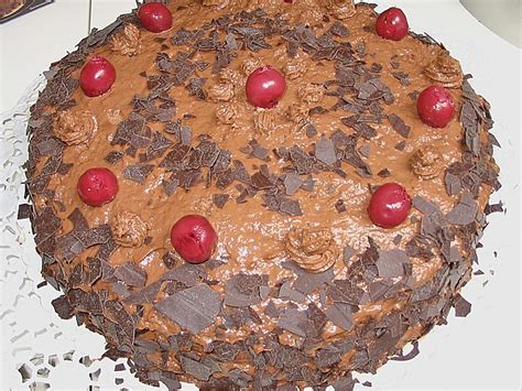 Mousse Au Chocolat Torte Mit Kirschen Von Galimero Chefkoch