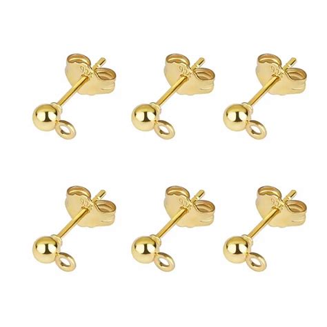 Основа для сережек-гвоздиков с серебряным покрытием, 20 шт | AliExpress