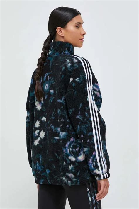 Mikina adidas Originals dámska, čierna farba, vzorovaná | ANSWEAR.sk