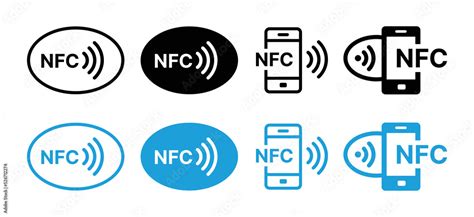 NFC icon set contactless payment with phone symbol vector illustration ...