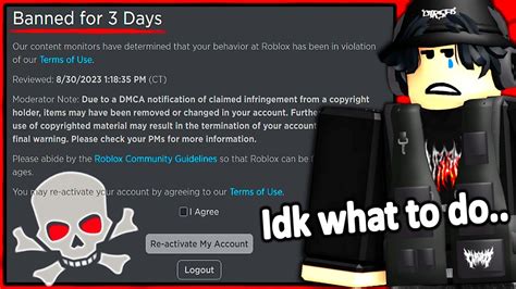 My Account Is Getting Deleted And There Is Nothing I Can Do Roblox Dmca Ban Problem Youtube