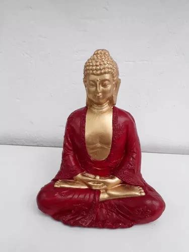 Buda Hindu Tibetano Sidarta Gautama Estátua Vermelho 20cm