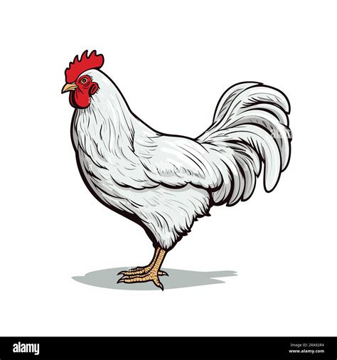 Chicken. Chicken hand-drawn illustration. Vector doodle style cartoon ...