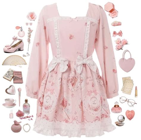 Pink Rose Cottagecore Outfit Shoplook In 2021 Cottagecore Fashion