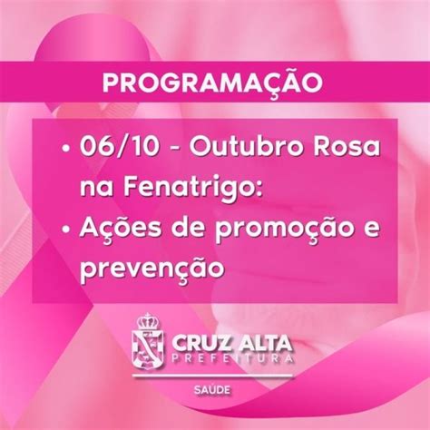 Unidades De Saúde Terão Programação Especial Do Outubro Rosa