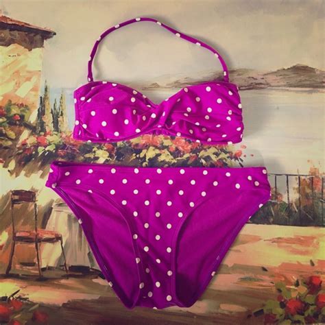 Arizona Jean Company Swim Arizona Jeans Purple Polka Dot Bikini