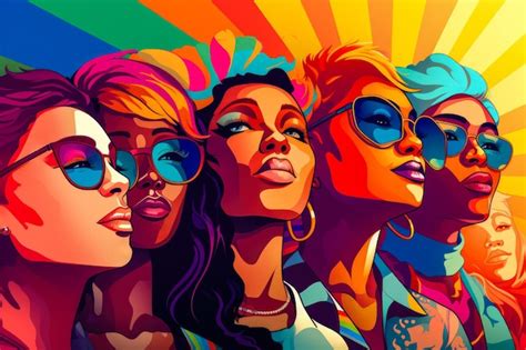 Premium AI Image Artwork Illustration Vector Banner Or Background Depicting The Lesbian