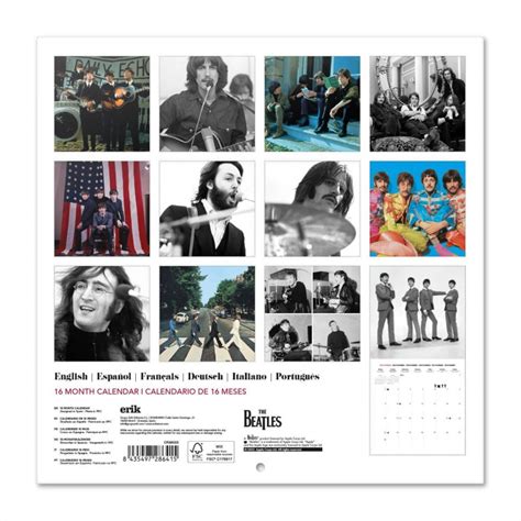 Calendario De Pared 2024 The Beatles Erikstore