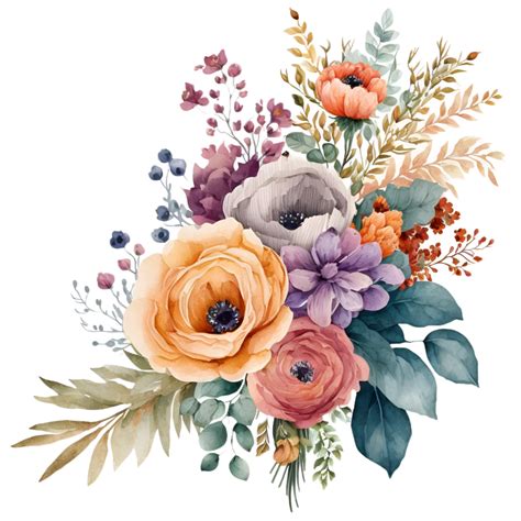 Flower Bouquet Watercolor Clipart 23654908 Png