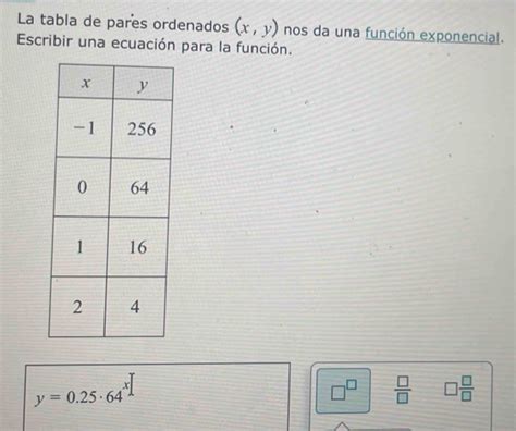 Solved La Tabla De Pares Ordenados X Y Nos Da Una Función