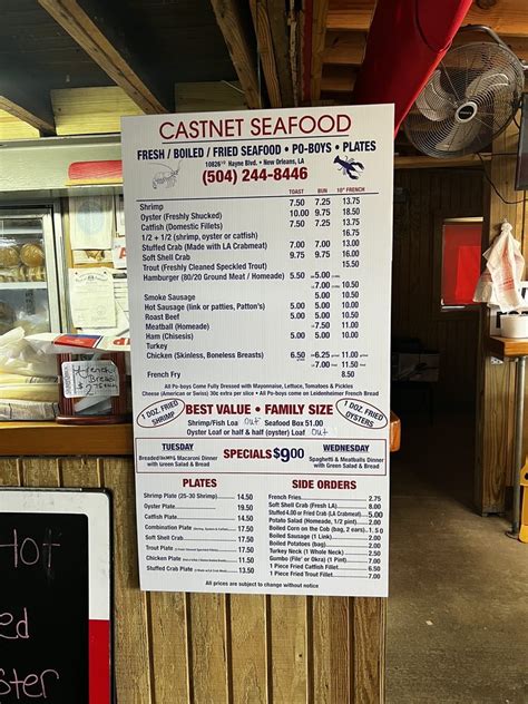 Menu - Castnet Seafood New Orleans, LA 70127