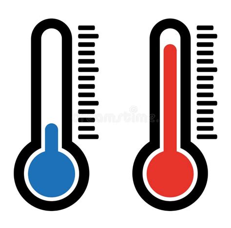 Simple Flat Hot And Cold Temperature Air Thermometer Icon Stock Vector Illustration Of Freeze