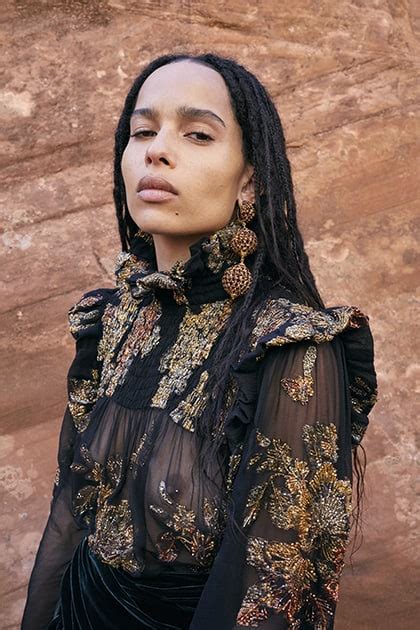 X Men Actress Zoe Kravitz Poses In Transparent Blouse On Naked Body