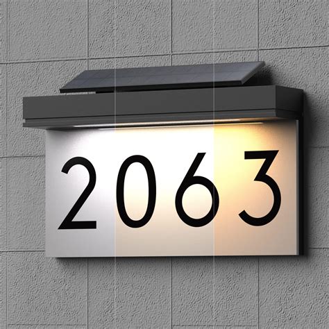 House Numbers Address Plaques 3 Lighting Colors And Adjustable Solar