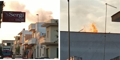 Lavocedimanduria It Manduria Incendio Di Una Legnaia Sul Terrazzo