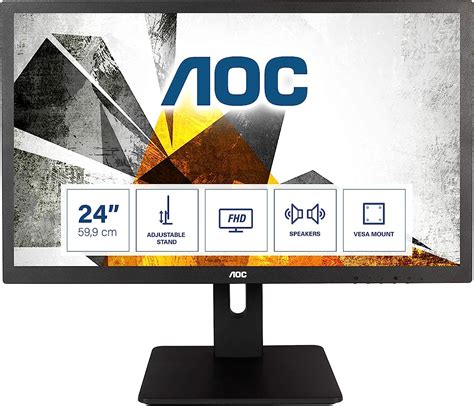 AOC E2475PWJ - 24 Inch FHD Monitor, 60Hz, TN, 2ms, Speakers, Ergonomic ...
