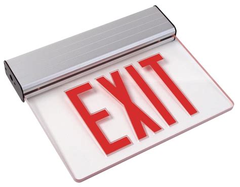 Clear Red LED Exit Sign with Battery Backup - #49109 | Lamps Plus ...