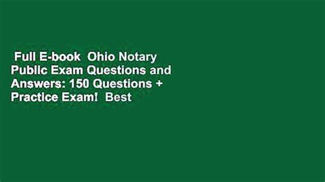 Full E Book Ohio Notary Public Exam Questions And Answers 150