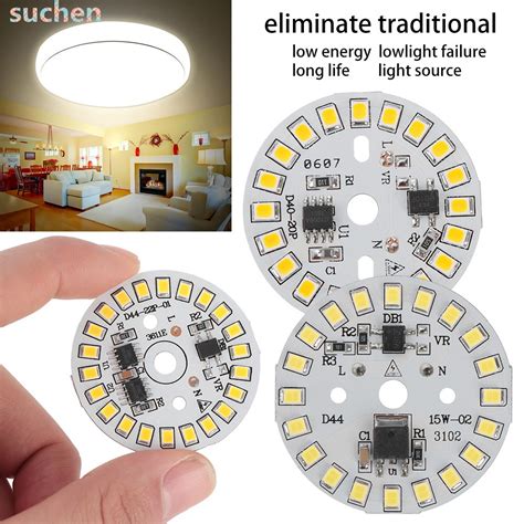 SUCHEN Smart IC Driver COB Panel Lights Round 3 15W LED Chip 2835 SMD