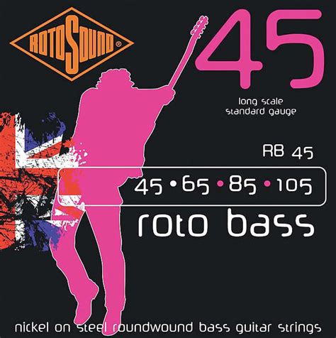 Rotosound Rb45 Long Scale Roto Bass Roundwood 4 Strings Reverb