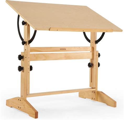 Viswin Table Dessin En Bois De Cm De Haut Hauteur Et Angle