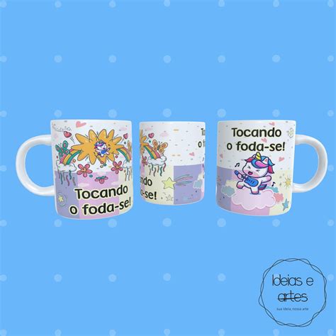 Caneca Ceramica Branca Unicórnio Sarcástico Elo7