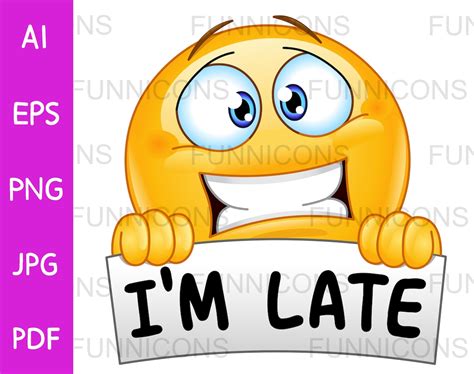 Clipart Cartoon of a Stressed Emoji Emoticon Holding a Sign - Etsy