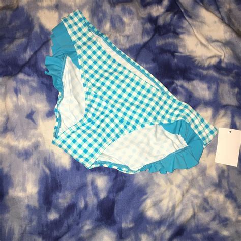 Charlotte Russe Women S Blue And White Bikini And Tankini Bottoms Depop