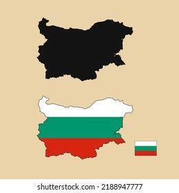 Vector Bulgaria Country Outline Map Flag Stock Vector (Royalty Free ...