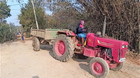 Jcb Dx Xtra Backhoe Loader Machine Loading Mud In Mahindra Tractor