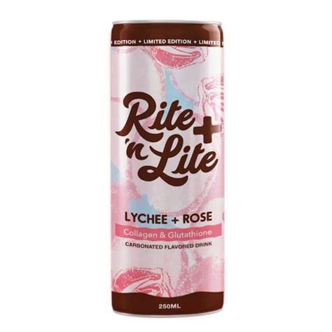 Buy Rite N Lite Lychee Rose Carbonated Flavored Drink Can 250ml Online