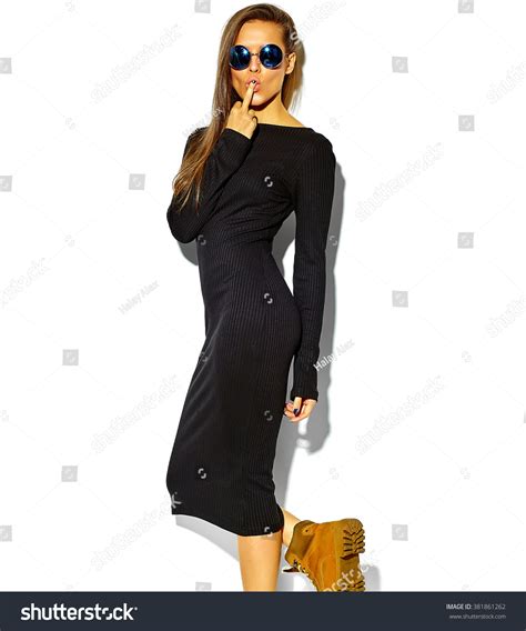 Beautiful Happy Cute Smiling Brunette Woman Stock Photo 381861262 Shutterstock