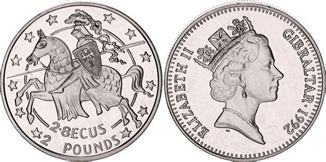 28 écus 2 livres Elizabeth II 3e effigie Gibraltar Numista