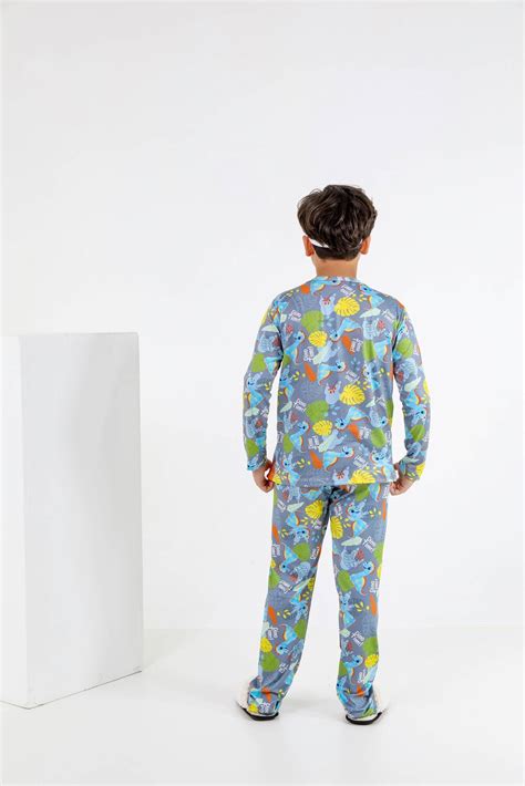 PIJAMA INFANTIL MASCULINO SUED 785 DINO CINZA Império Lingerie