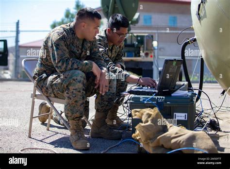 Us Marine Corps Lance Cpl Cesar Cruz Left And Cpl Sergio Gonzalez Right Both Satellite