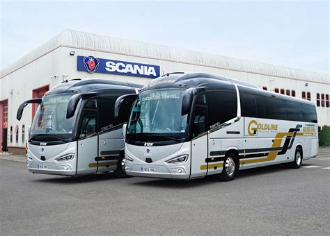 Goldline Executive Travel Takes Two PSVAR Scania Irizars Routeone