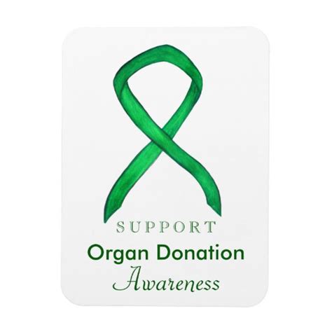 Organ Donation Green Awareness Ribbon Magnet | Zazzle.com