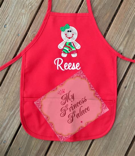 Gingerbread Personalized Christmas Apron Etsy