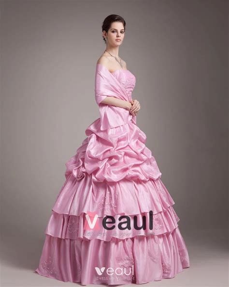 Ball Gown Strapless Floor Length Embroidery Paillette Taffeta Women