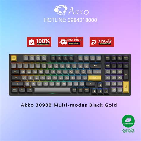 Bàn Phím Cơ AKKO 3098B Multi-Modes Black Gold- Bảo Hành Chính Hãng ...