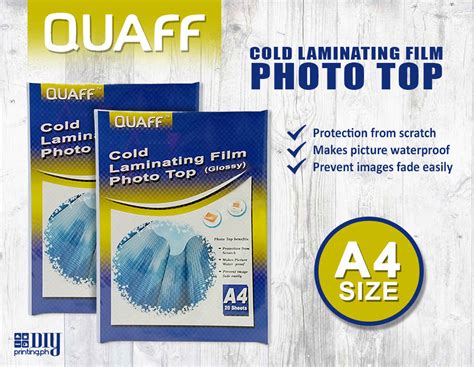 Quaff Cold Laminating Film Photo Top