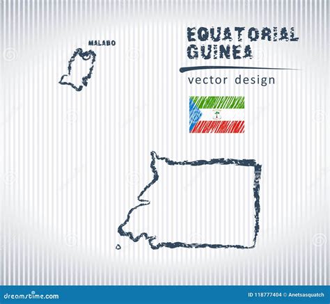 Mapa Vectorial De Guinea Ecuatorial Aislado Sobre Fondo Blanco Mapa