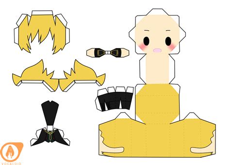 Len Kagamine Remote Control Chibi Doll Free Printable Papercraft