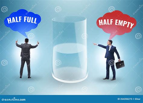 Businessman In Half Empty Half Full Glass Concept Stock Image Image